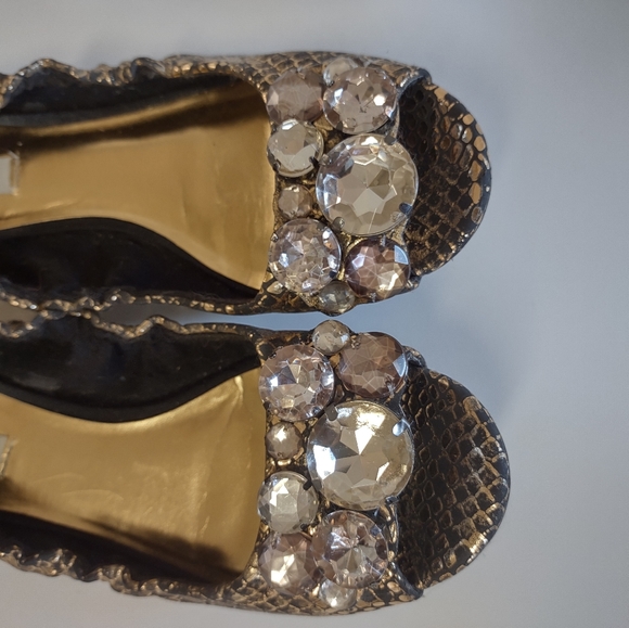 Simple Vera Vera Wang Snake Print Open Front Women's Ballerine. 8.5M - Picture 13 of 14